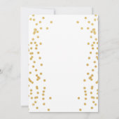 Graduate Celebration Gold Confetti Einladung (Rückseite)