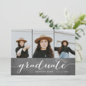 Graduate Chalkboard Foto Collage | Abschluss Einladung (Stehend Vorderseite)