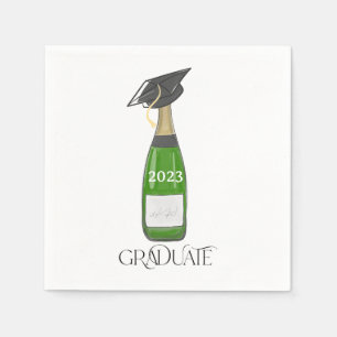 Graduate Champagne Graduation Cap Year Party Serviette