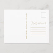 Graduate Chic Grad Ankündigung Gold Glitzer Postkarte (Rückseite)