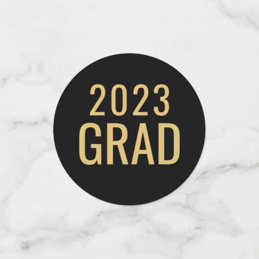 Graduate Class 3 Foto Black Gold Konfetti (Klein Vorderseite)