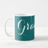 Graduate "Class" Celebration Green & White Kaffeetasse (Links)