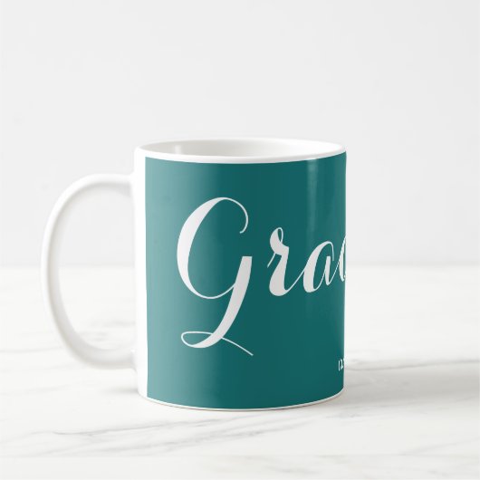 Graduate "Class" Celebration Green & White Kaffeetasse (Links)