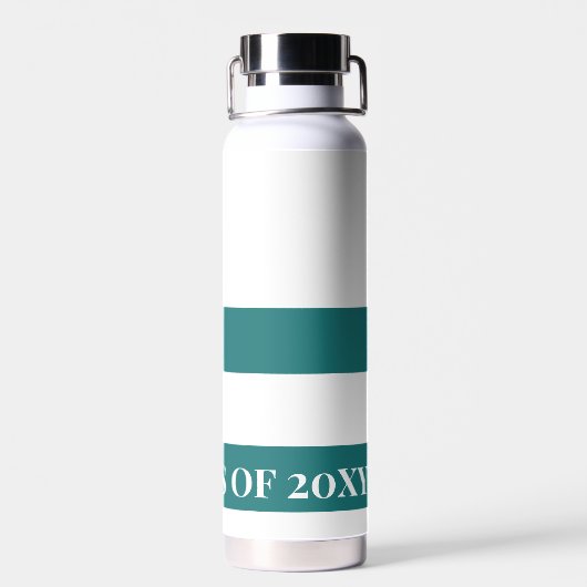 Graduate "Class" Celebration Green & White Trinkflasche (Rückseite)