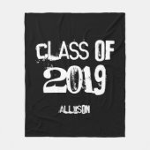 Graduate Class Custom Year Schwarz Personalisiert Fleecedecke (Vorderseite)
