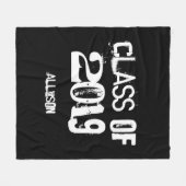 Graduate Class Custom Year Schwarz Personalisiert Fleecedecke (Vorderseite (Horizontal))