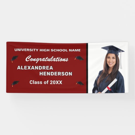 Graduate Class Graduation Photo Congratulations Banner (Horizontal)