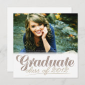 Graduate Class of 2012 Modern White Invite Einladung (Vorne/Hinten)
