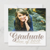 Graduate Class of 2012 Modern White Invite Einladung (Vorderseite)