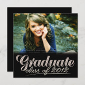 Graduate Class of 2012 Modern White Invite Einladung (Vorne/Hinten)