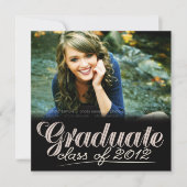 Graduate Class of 2012 Modern White Invite Einladung (Vorderseite)