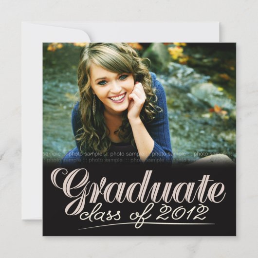 Graduate Class of 2012 Modern White Invite Einladung (Vorderseite)