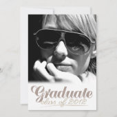 Graduate Class of 2012 Modern White Invite Einladung (Vorderseite)