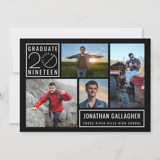 Graduate Class of 2019 4-Foto Party Einladung (Vorderseite)