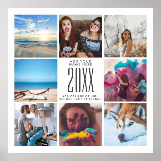 Graduate Class of 2022 Custom 8 Foto Collage Poster (Vorne)