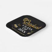 Graduate Class of 2022 Glückwunschs Gold Black Cus Pappteller (Gewinkelt)