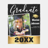 Graduate 'Class of 2024' Foto Abschluss Keepake Fleecedecke (Vorderseite)