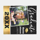 Graduate 'Class of 2024' Foto Abschluss Keepake Fleecedecke (Vorderseite (Horizontal))