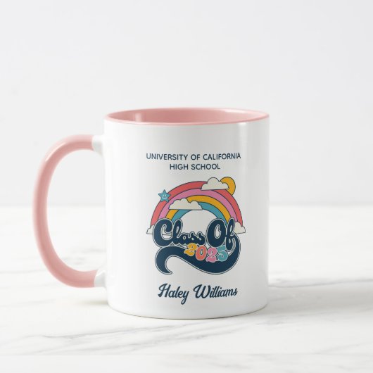Graduate Class of 2025 Gift Retro personalized Mug Tasse (Links)