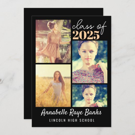 Graduate Class of 2025 Printable Einladung (Vorne/Hinten)