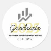 Graduate Class of 2025 Runder Aufkleber (Vorderseite)