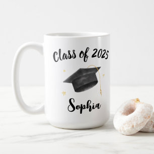 Graduate Class of 2025 Tasse, Personalisiert Gradu Kaffeetasse