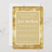 Graduate Class of 20__ Gold Bokeh mit 4 Bildern Einladung (Rückseite)