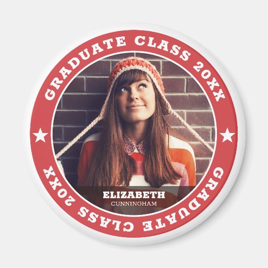 Graduate Class of 20XX Abschluss Foto Magnet (Vorne)