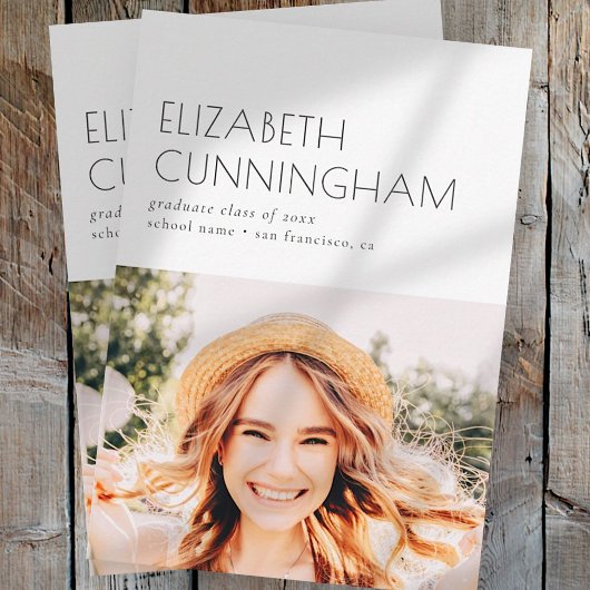 Graduate Class of 20XX Minimalistisch Foto Abschlu Ankündigung