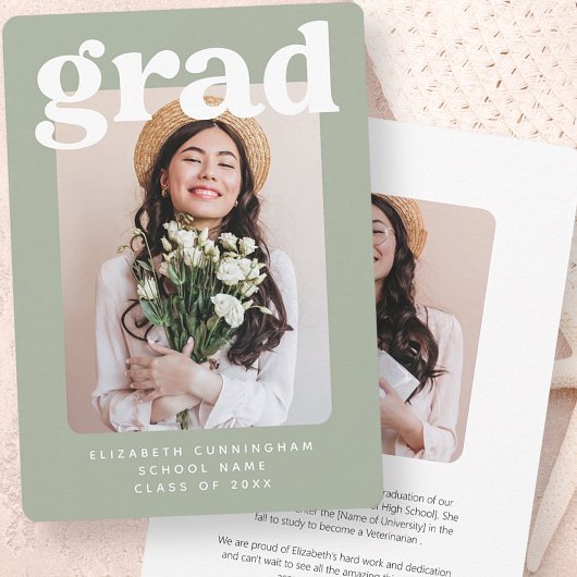 Graduate Class of 20XX Moderner Foto Abschluss Ankündigung