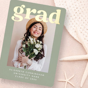 Graduate Class of 20XX Moderner Foto Abschluss Folien Feiertagskarte