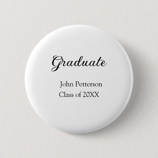 Graduate Class of 20XX simple minimale Abschluss m Button (Vorderseite)