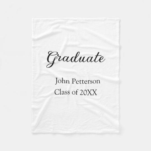 Graduate Class of 20XX simple minimale Abschluss m Fleecedecke (Vorderseite)
