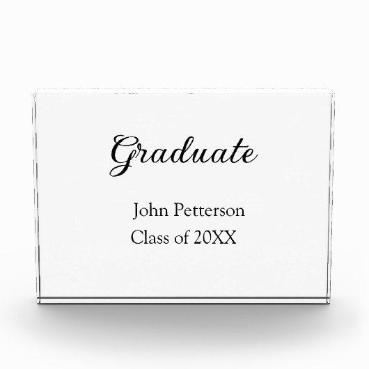Graduate Class of 20XX simple minimale Abschluss m Fotoblock (Vorderseite)