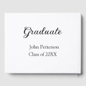 Graduate Class of 20XX simple minimale Abschluss m Gästebuch (Rückseite)