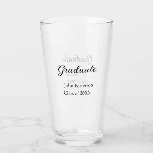 Graduate Class of 20XX simple minimale Abschluss m Glas (Vorderseite)