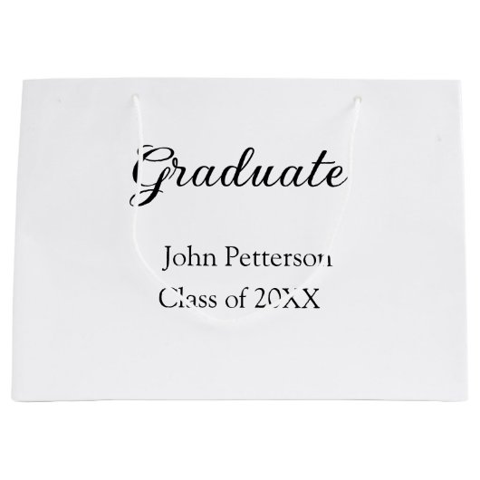 Graduate Class of 20XX simple minimale Abschluss m Große Geschenktüte (Vorderseite)