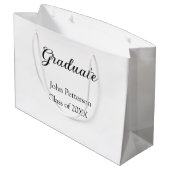 Graduate Class of 20XX simple minimale Abschluss m Große Geschenktüte (Rückseite Schrägansicht)