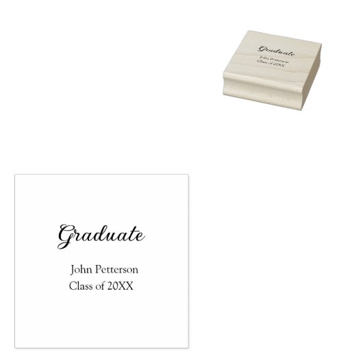 Graduate Class of 20XX simple minimale Abschluss m Gummistempel (Stempel)