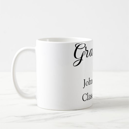 Graduate Class of 20XX simple minimale Abschluss m Kaffeetasse (Links)