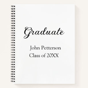 Graduate Class of 20XX simple minimale Abschluss m Notizblock