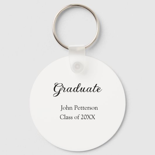 Graduate Class of 20XX simple minimale Abschluss m Schlüsselanhänger (Vorderseite)