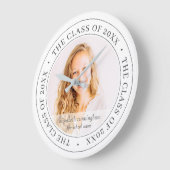 Graduate Class of 20XX Simple Modern Custom Foto Große Wanduhr (Winkel)