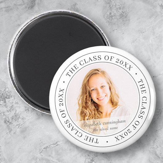 Graduate Class of 20XX Simple Modern Custom Foto Magnet