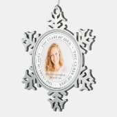 Graduate Class of 20XX Simple Modern Custom Foto Schneeflocken Zinn-Ornament (Rechts)