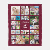 Graduate Class of Burgundy Maroon 35 Foto Collage Fleecedecke (Vorderseite)