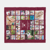 Graduate Class of Burgundy Maroon 35 Foto Collage Fleecedecke (Vorderseite (Horizontal))