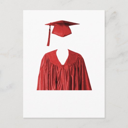 Graduate Class of Cap and Gown Template1 Ankündigungspostkarte (Vorderseite)