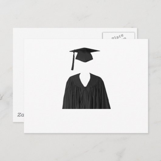 Graduate Class of Cap and Gown Template1 Ankündigungspostkarte (Vorne/Hinten)