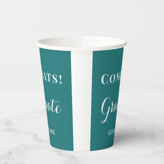 Graduate Class of Celebration Green & White Pappbecher (Links)